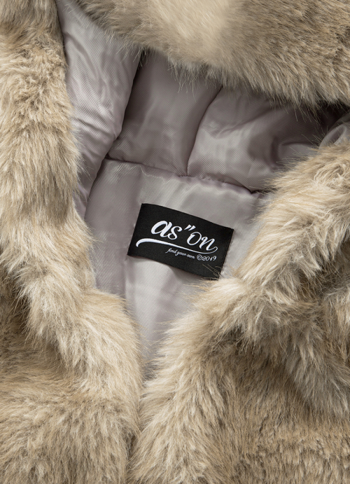 KOA HOOD FUR JACKET / BEIGE