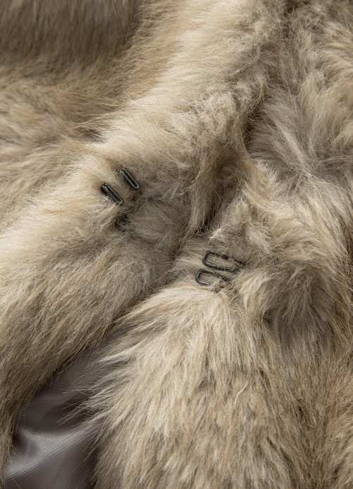 KOA HOOD FUR JACKET / BEIGE