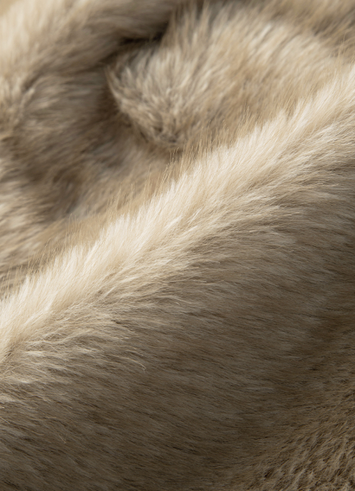 KOA HOOD FUR JACKET / BEIGE