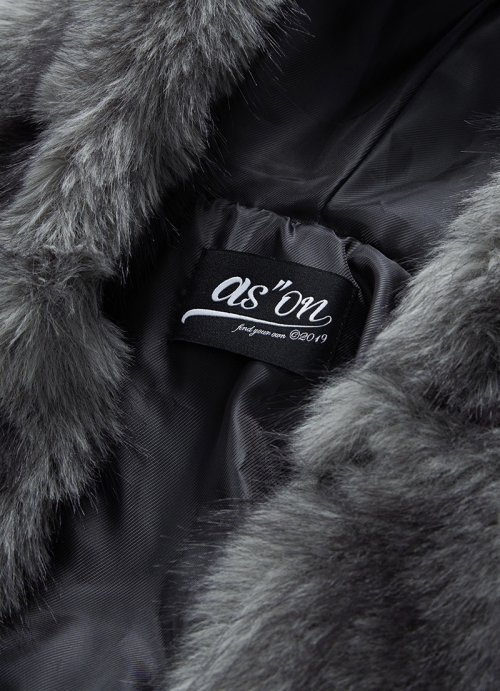 KOA HOOD FUR JACKET / GRAY