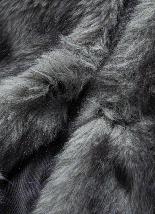 KOA HOOD FUR JACKET / GRAY