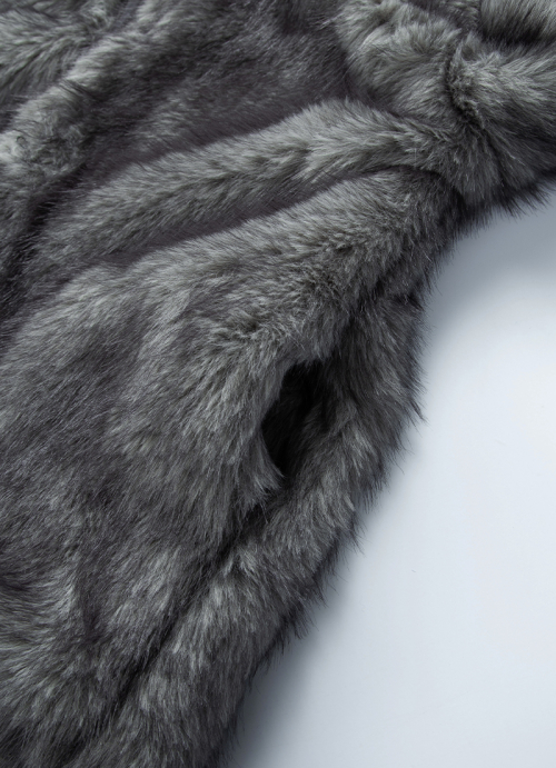 KOA HOOD FUR JACKET / GRAY