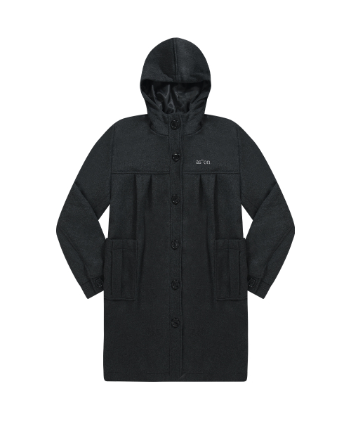 ALLO HOOD LONG COAT / CHARCOAL
