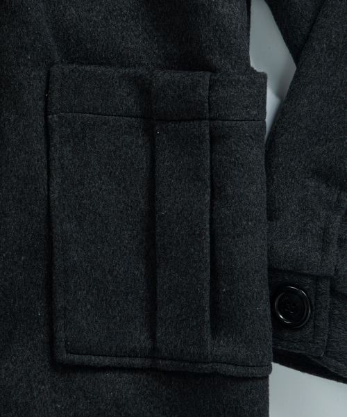 ALLO HOOD LONG COAT / CHARCOAL
