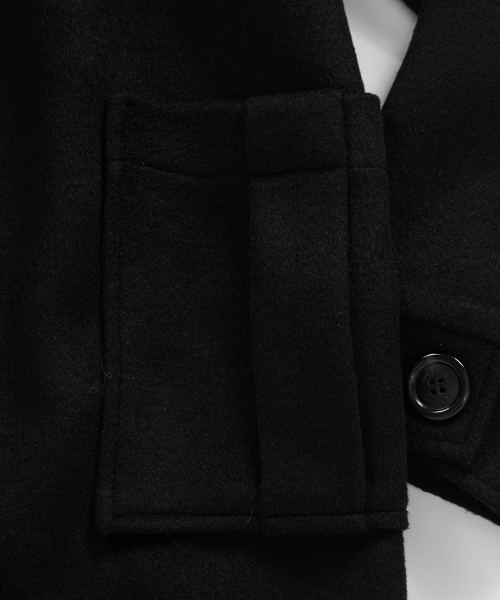 ALLO HOOD LONG COAT / BLACK