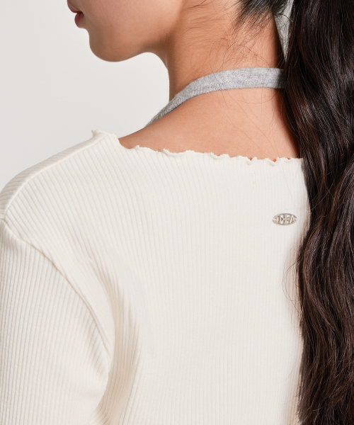 FRILL PENDANT T-SHIRT, IVORY