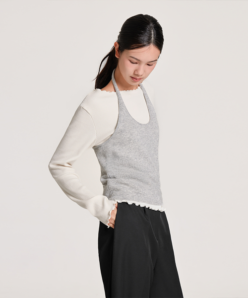 FRILL PENDANT T-SHIRT, IVORY