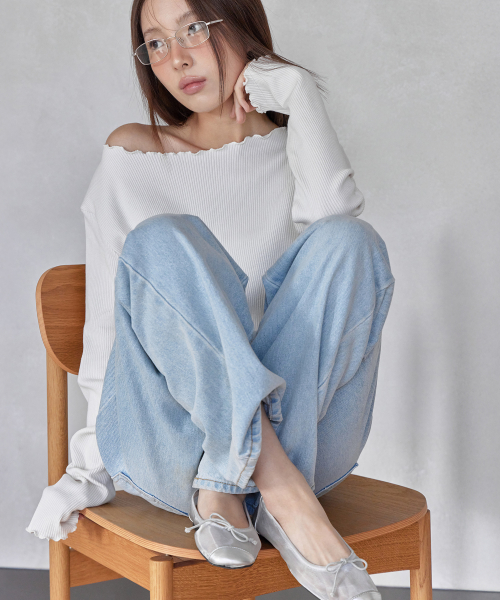 FRILL PENDANT T-SHIRT, IVORY