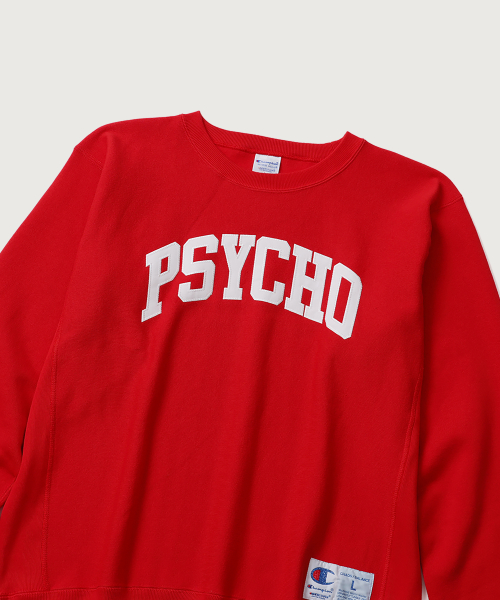 챔피온 X 언더커버 리버스위브 PSYCHO 스웨트셔츠 Ruby Red