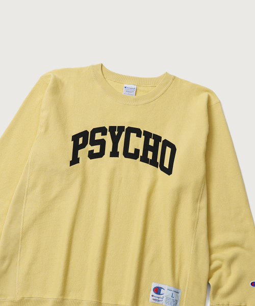챔피온 X 언더커버 리버스위브 PSYCHO 스웨트셔츠 Cream Yellow