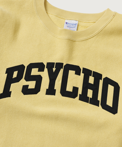 챔피온 X 언더커버 리버스위브 PSYCHO 스웨트셔츠 Cream Yellow