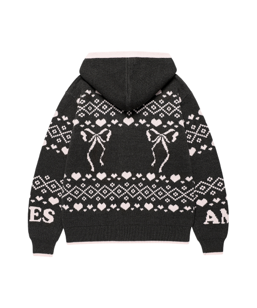 COWICHAN KNIT HOODIE ZIP-UP CHARCOAL