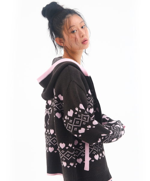 COWICHAN KNIT HOODIE ZIP-UP CHARCOAL