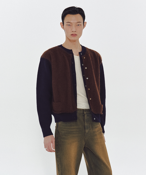 OVERLAP CARDIGAN (NAVY)