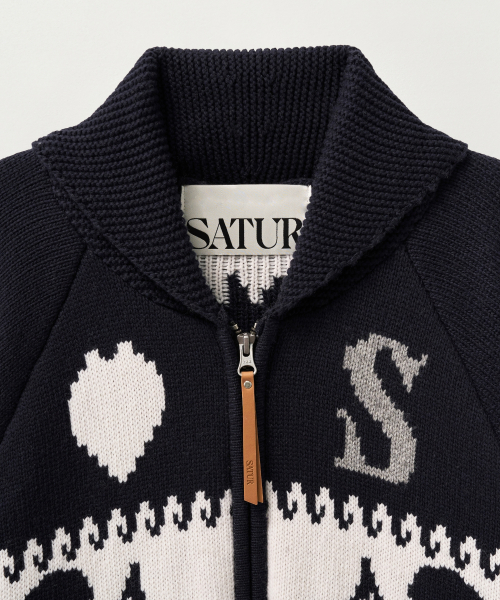 Angel Loose Fit Cowichan Knit Cardigan Navy