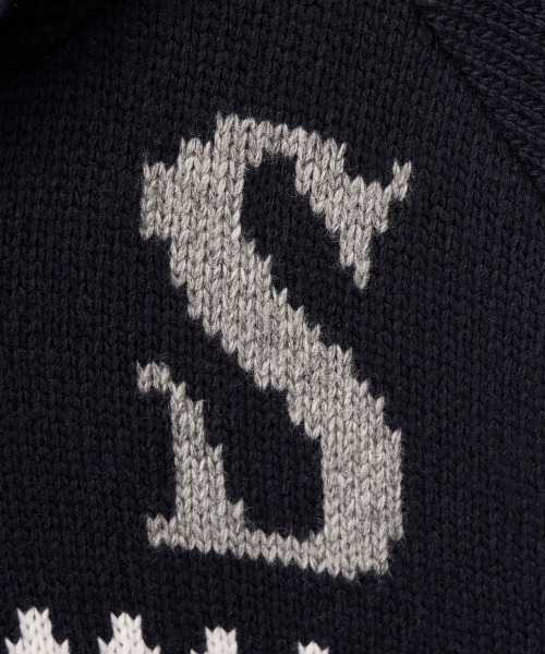 Angel Loose Fit Cowichan Knit Cardigan Navy