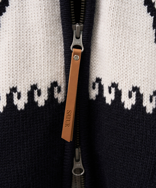 Angel Loose Fit Cowichan Knit Cardigan Navy