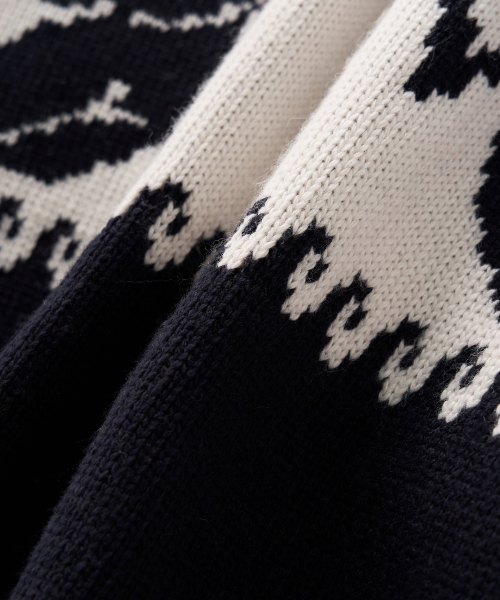 Angel Loose Fit Cowichan Knit Cardigan Navy