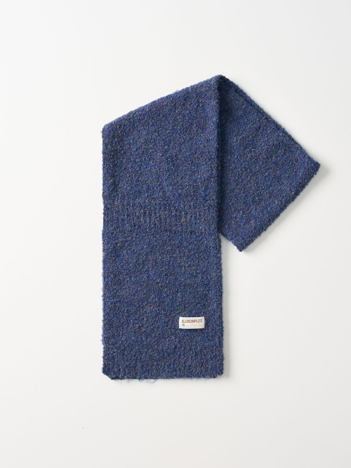 Bubble Boucle Knit Muffler (Deep Blue)