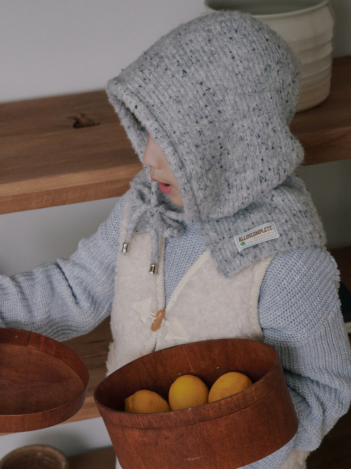 Family Sprinkle Boucle Balaclava Kids (Light Gray)