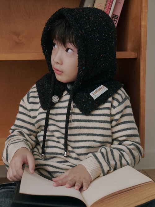 Family Sprinkle Boucle Balaclava Kids (Black)
