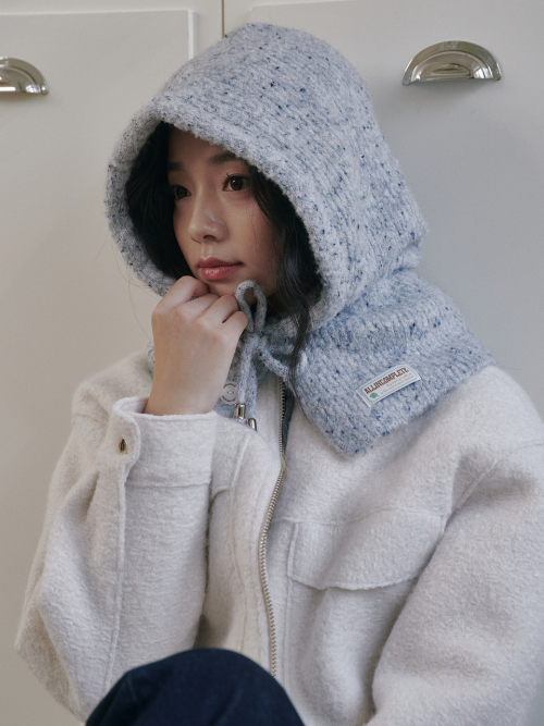 Family Sprinkle Boucle Balaclava Adult (Light Gray)