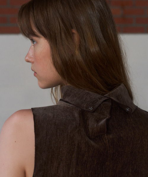 Velour high-neck sleeveless (brown)