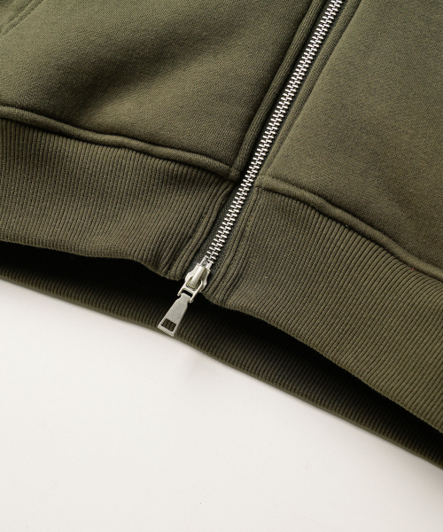 Netro Overfit Hoodie Zip Up Darkkhaki ISHD2682