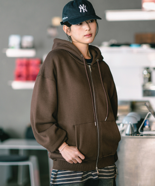 Netro Overfit Hoodie Zip Up Brown ISHD2682