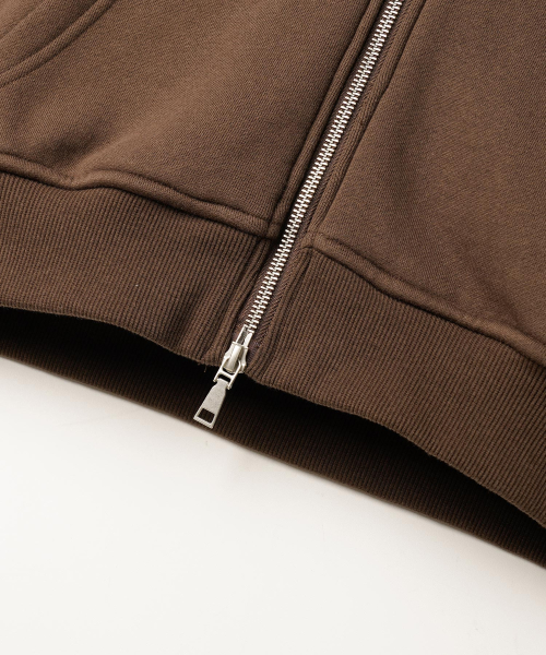 Netro Overfit Hoodie Zip Up Brown ISHD2682