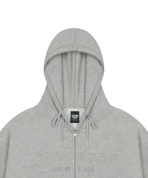LUVISTRUE X MEANINGLESS OVERFIT HOOD ZIPUP(GRAY)