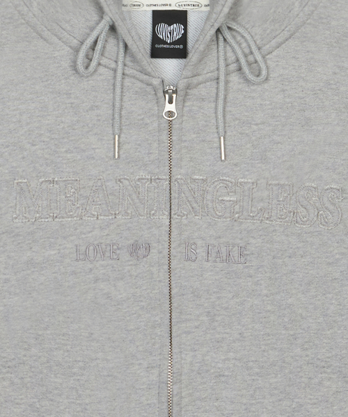 LUVISTRUE X MEANINGLESS OVERFIT HOOD ZIPUP(GRAY)
