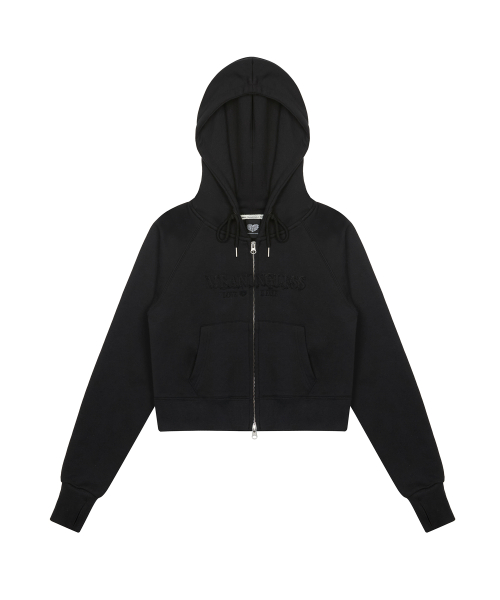 LUVISTRUE X MEANINGLESS SLIMFIT HOOD ZIPUP(BLACK)