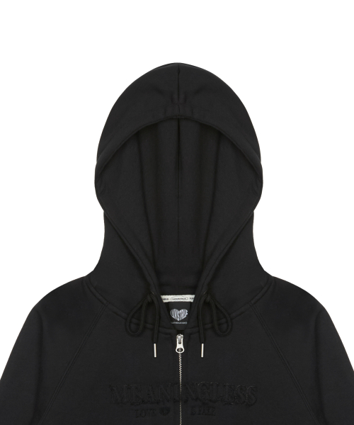 LUVISTRUE X MEANINGLESS SLIMFIT HOOD ZIPUP(BLACK)