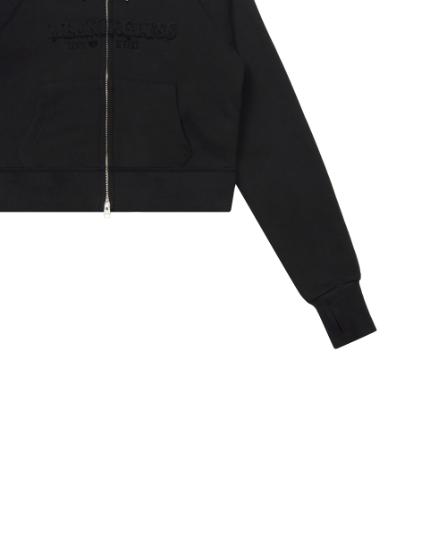 LUVISTRUE X MEANINGLESS SLIMFIT HOOD ZIPUP(BLACK)