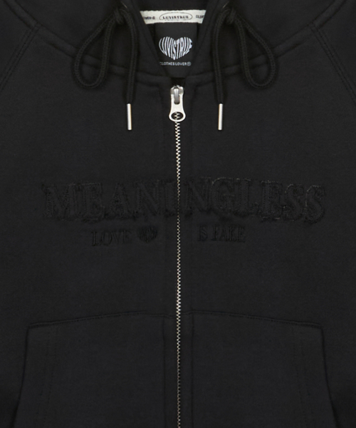 LUVISTRUE X MEANINGLESS SLIMFIT HOOD ZIPUP(BLACK)