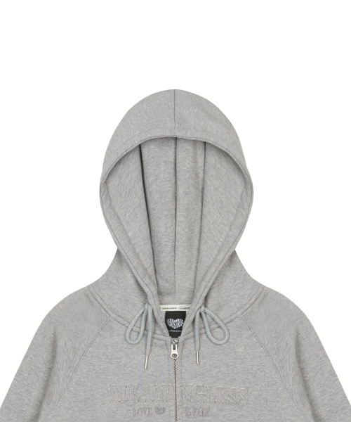 LUVISTRUE X MEANINGLESS SLIMFIT HOOD ZIPUP(GRAY)