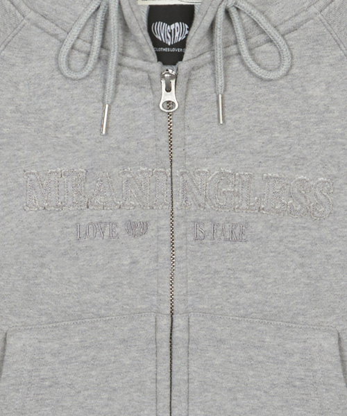 LUVISTRUE X MEANINGLESS SLIMFIT HOOD ZIPUP(GRAY)
