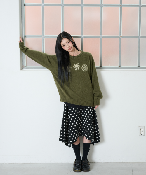 DOT SYMBOL UNBALANCED SKIRT