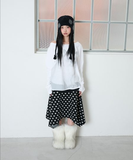 DOT SYMBOL UNBALANCED SKIRT