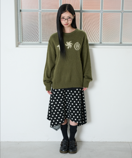 DOT SYMBOL UNBALANCED SKIRT