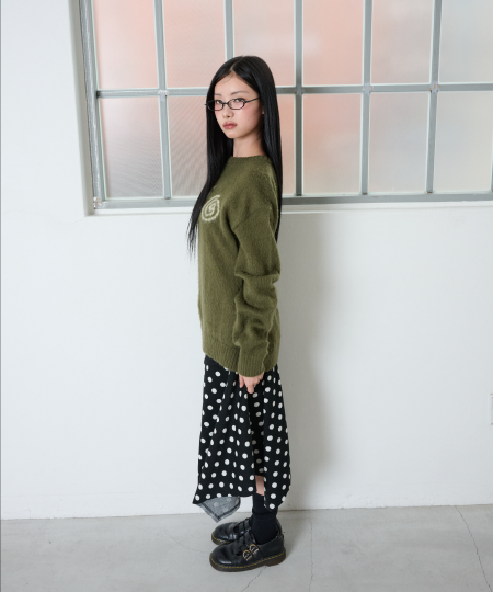 DOT SYMBOL UNBALANCED SKIRT