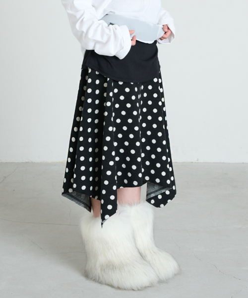 DOT SYMBOL UNBALANCED SKIRT