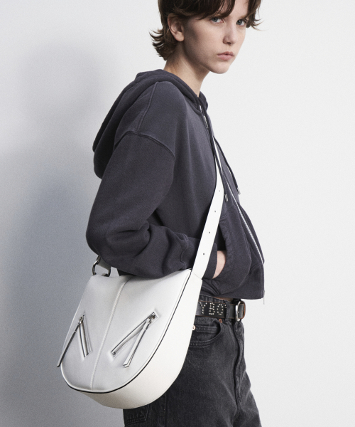 TWO ZIPPED HOBO BAG_2COLORS