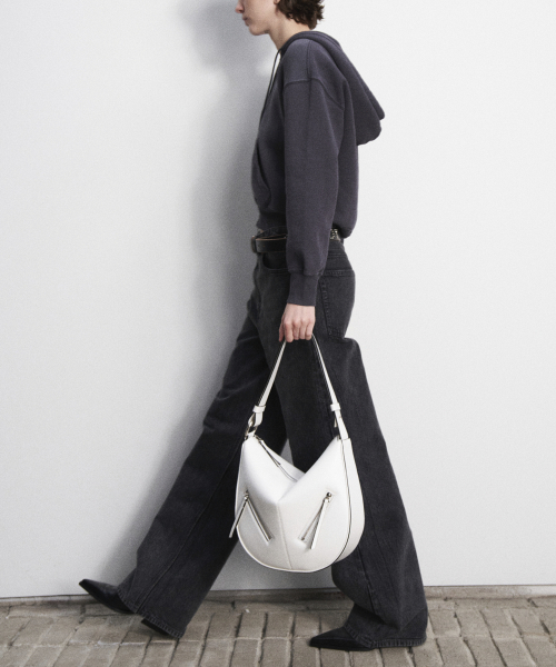 TWO ZIPPED HOBO BAG_2COLORS