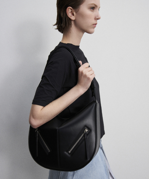 TWO ZIPPED HOBO BAG_2COLORS