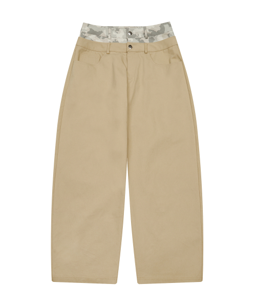 EV SKELETON LAYERED PANTS(BEIGE)