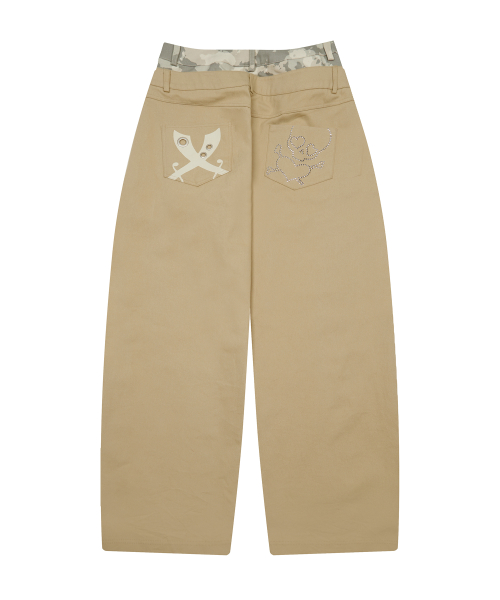 EV SKELETON LAYERED PANTS(BEIGE)
