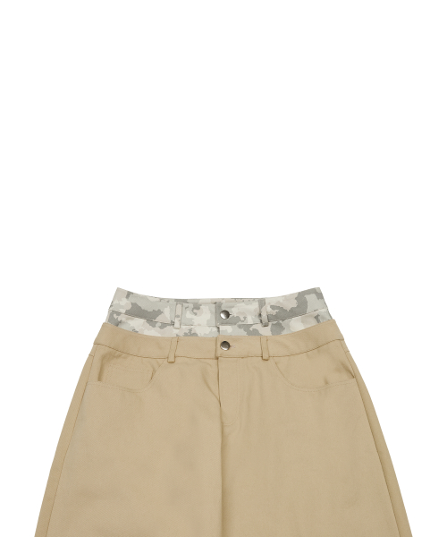 EV SKELETON LAYERED PANTS(BEIGE)