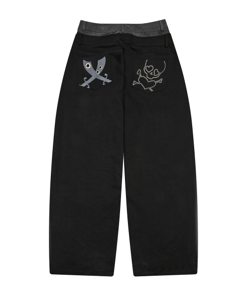 EV SKELETON LAYERED PANTS(BLACK)